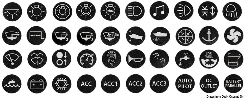Osculati Set 40 stickers per interruttori antivandalo 14.215.25