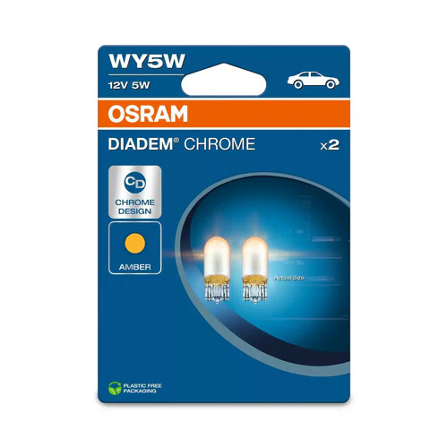 Osram 12V Diadem Chrome - WY5W - 5W - W2,1x9,5d - 2 pz - Scatola - Arancio - Image 2