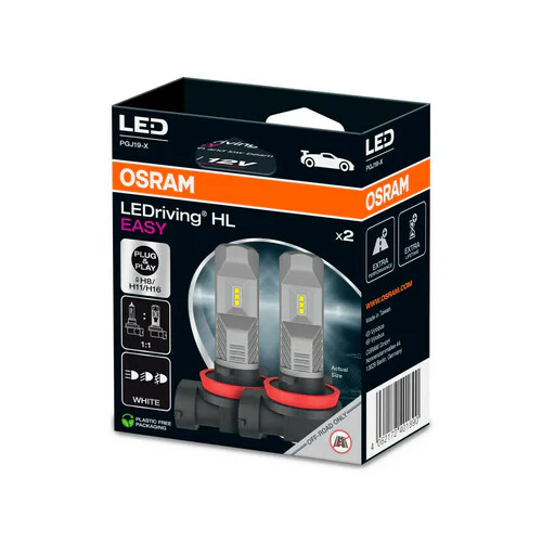 Osram 12V LEDriving HL Easy - (H8/H11/H16) - 8W - PGJ19-1/2/3 - 2 pz - Scatola - Image 2