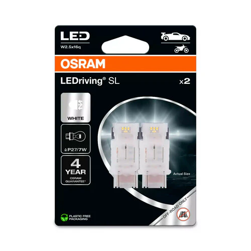 Osram 12V LEDriving SL - (P27/7W) - 1W - W2,5x16q - 2 pz - Scatola - Bianco - Image 2