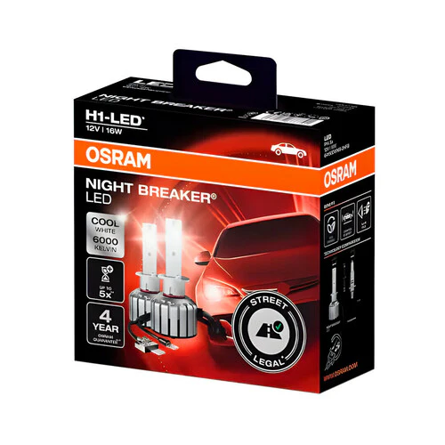 Osram 12V Night Breaker Led - H1 - 16W - P14,5s - 2 pz - Scatola - Image 2