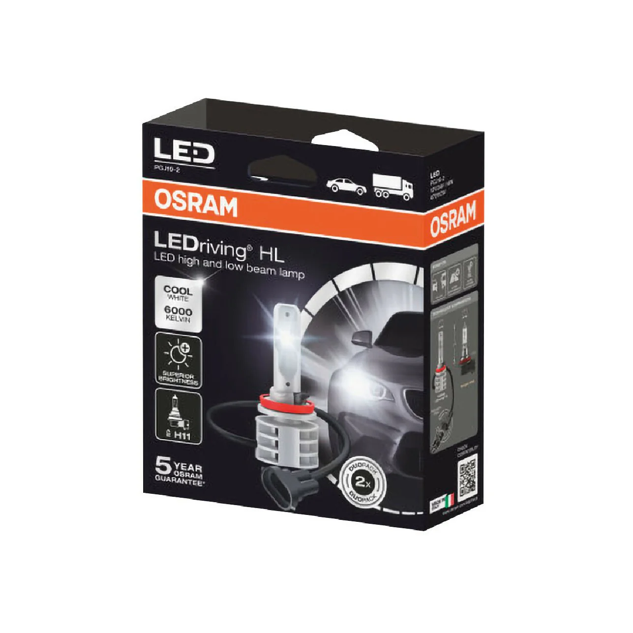 Osram Lampadina 12/24V LEDriving HL - (H11) - 14W - PGJ19-2 - 2 pz - Scatola - Image 3