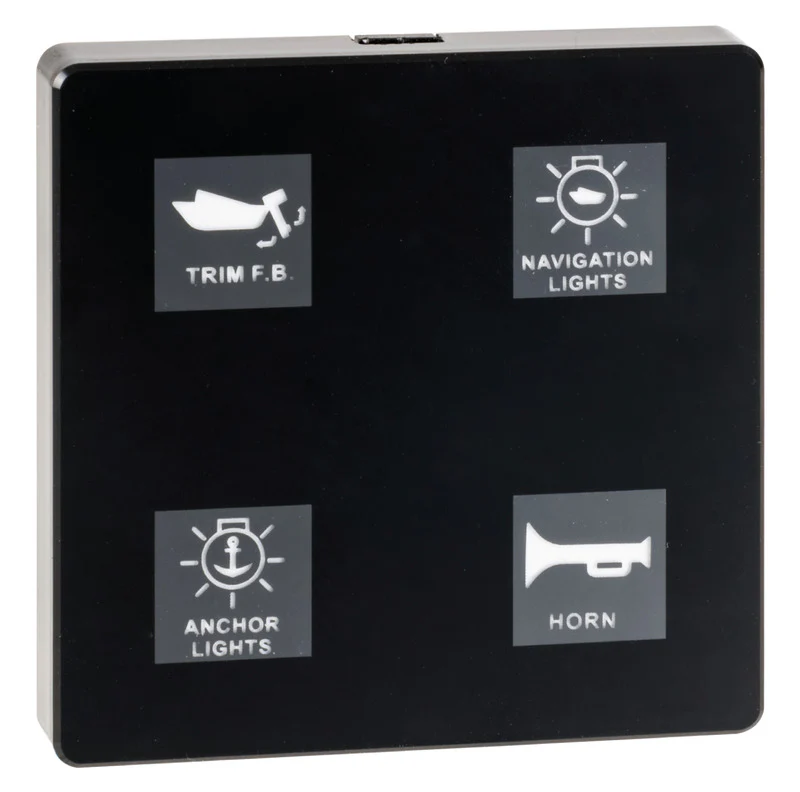 Pannello Elettrico Touch Osculati 4 Interruttori High Power - Vetro Modulare IP67