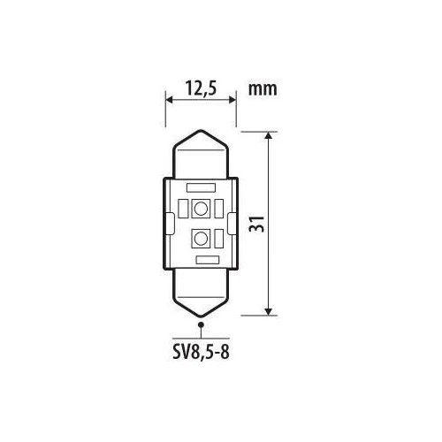 Pilot 12/24V Pro-User Series - 12,5x31 mm - SV8,5-8 - 1 pz - Scatola - Bianco - Doppia polaritĂ - Resistenza incorporata - Image 2