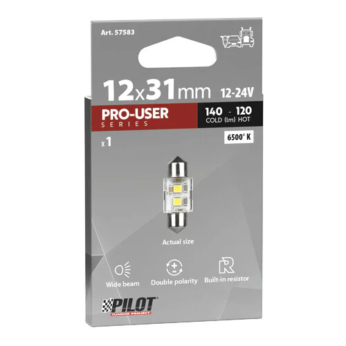 Pilot 12/24V Pro-User Series - 12,5x31 mm - SV8,5-8 - 1 pz - Scatola - Bianco - Doppia polaritĂ - Resistenza incorporata - Image 3
