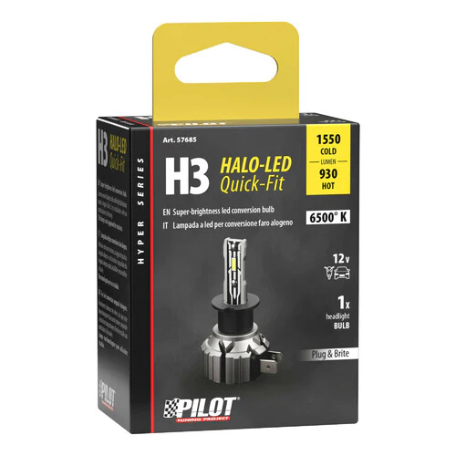 Pilot 12V Halo Led Hyper Series Quick-Fit - (H3) - 15W - PK22s - 1 pz - Scatola - Image 3