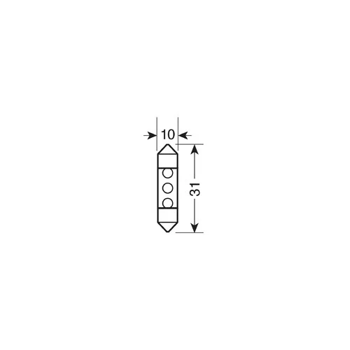 Pilot 12V Lampada siluro 3 Led - 10x31 mm - SV8,5-8 - 2 pz - Scatola - Bianco - Image 2