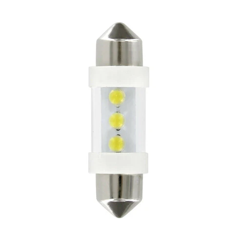 Pilot 12V Lampada siluro 3 Led (C5W) 10x35 mm SV8,5-8 2 pz Scatola Bianco