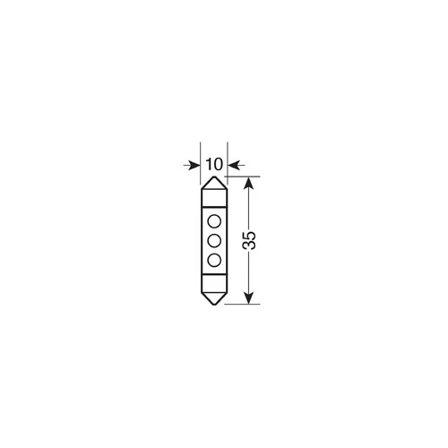 Pilot 12V Lampada siluro 3 Led (C5W) 10x35 mm SV8,5-8 2 pz Scatola Bianco - Image 2