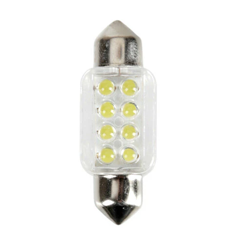 Pilot 12V Lampada siluro 8 Led - 13x35 mm - SV8,5-8 - 1 pz - Scatola - Bianco