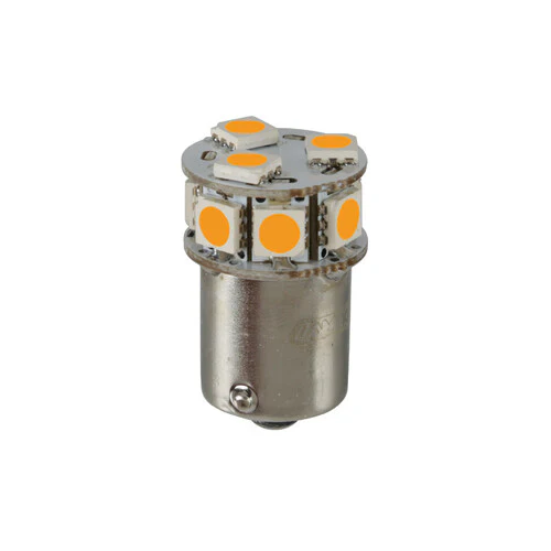 Pilot 24/32V Led series - 10 SMD x 1 chip - (P21W) - BA15s - 1 pz - Scatola - Arancio - Doppia polaritĂ - Resistenza incorporata