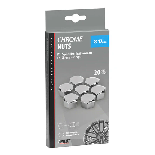 Pilot Chrome-Nut Caps, 20 copribulloni - diametro 17 mm - Image 3