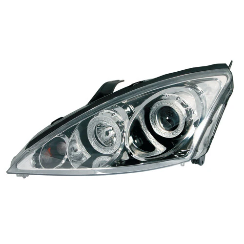 Pilot Coppia fanali anteriori Angel-Eyes - compatibile per Ford Focus (10/00-12/04) - Cromo