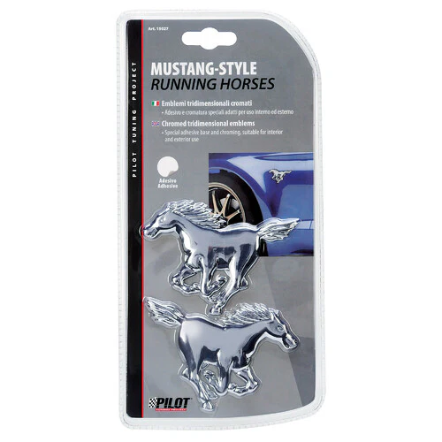 Pilot Emblema 3D cromato - 2 Horses - Image 2