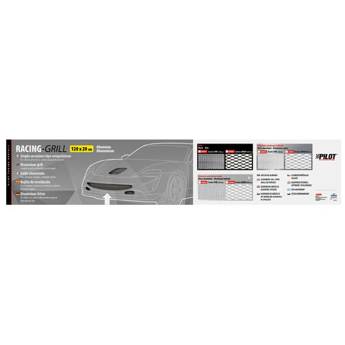 Pilot Racing Grill - Rombo medio 6x12 mm - 120x20 cm - Lucido - Image 2