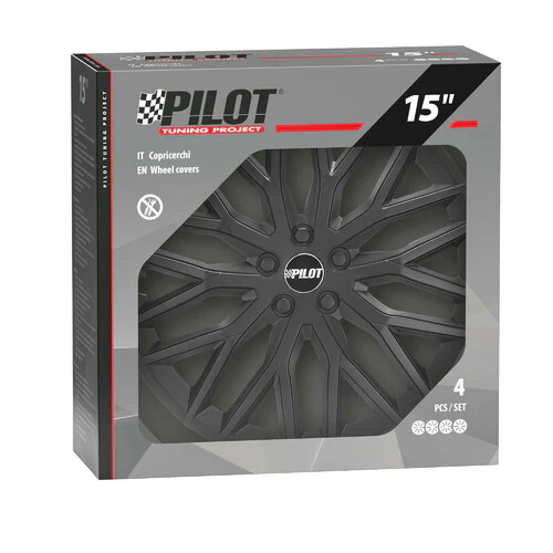 Pilot Speedster - Set 4 copricerchi - 15" - Nero - Image 3