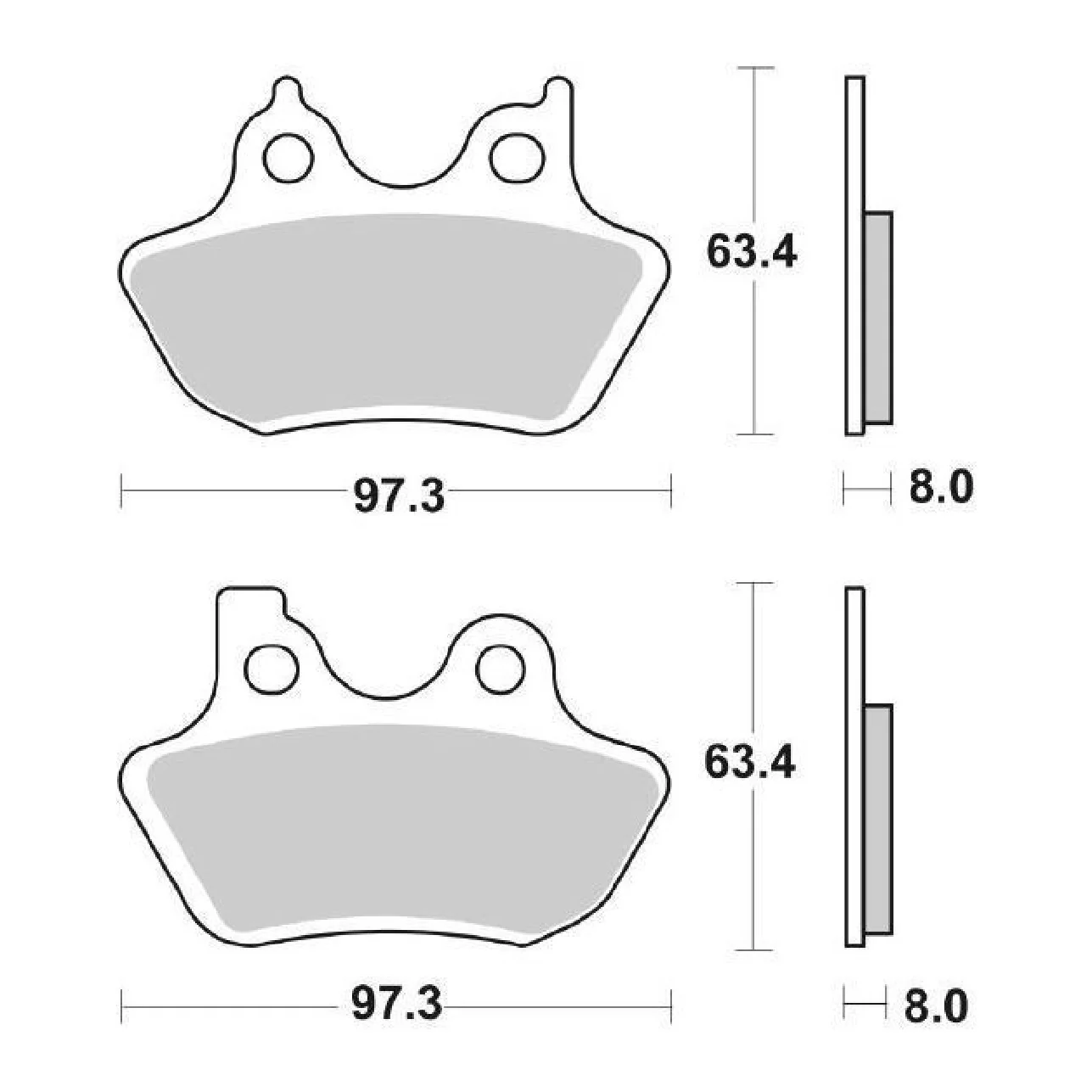SBS 826HS Pastiglie freno anteriori HARLEY DAVIDSON XL Sportster 883 CC 00/03