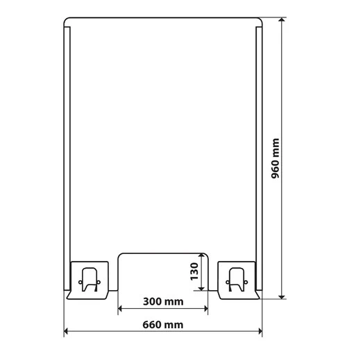 Schermo protettivo parafiato con feritoia per banconi e scrivanie 660x960 mm 66934 - Image 2