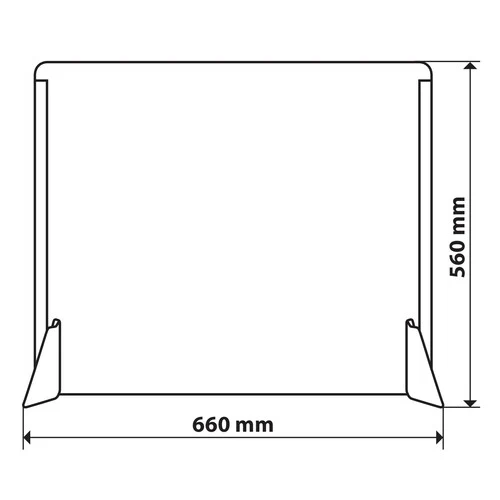 Schermo protettivo parafiato senza feritoia per banconi e scrivanie 660x560 mm 66932 - Image 3