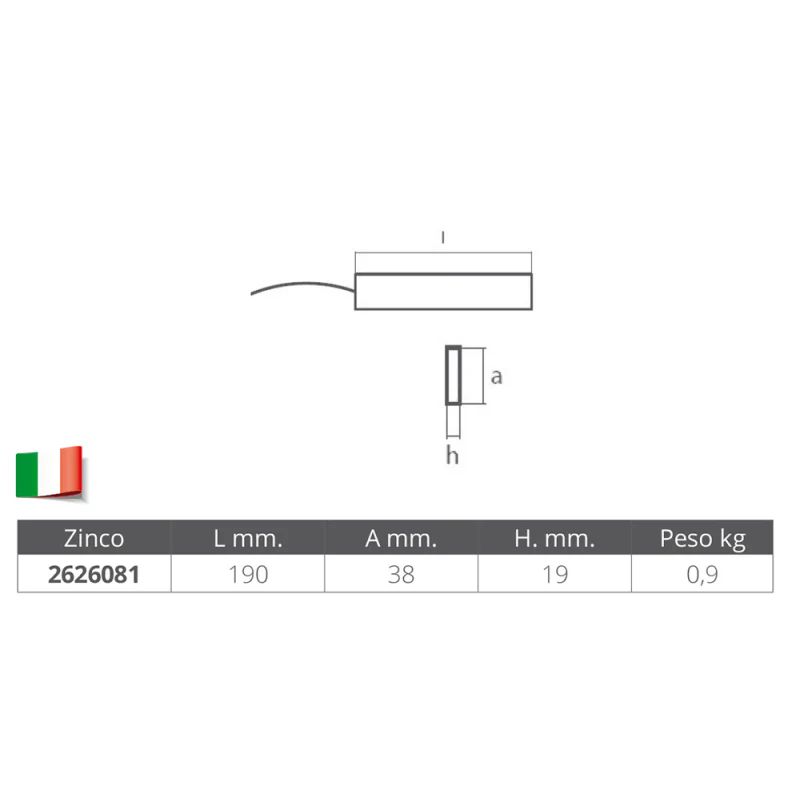 Tecnoseal Anodo Sospeso In Zinco 00633 - Image 2