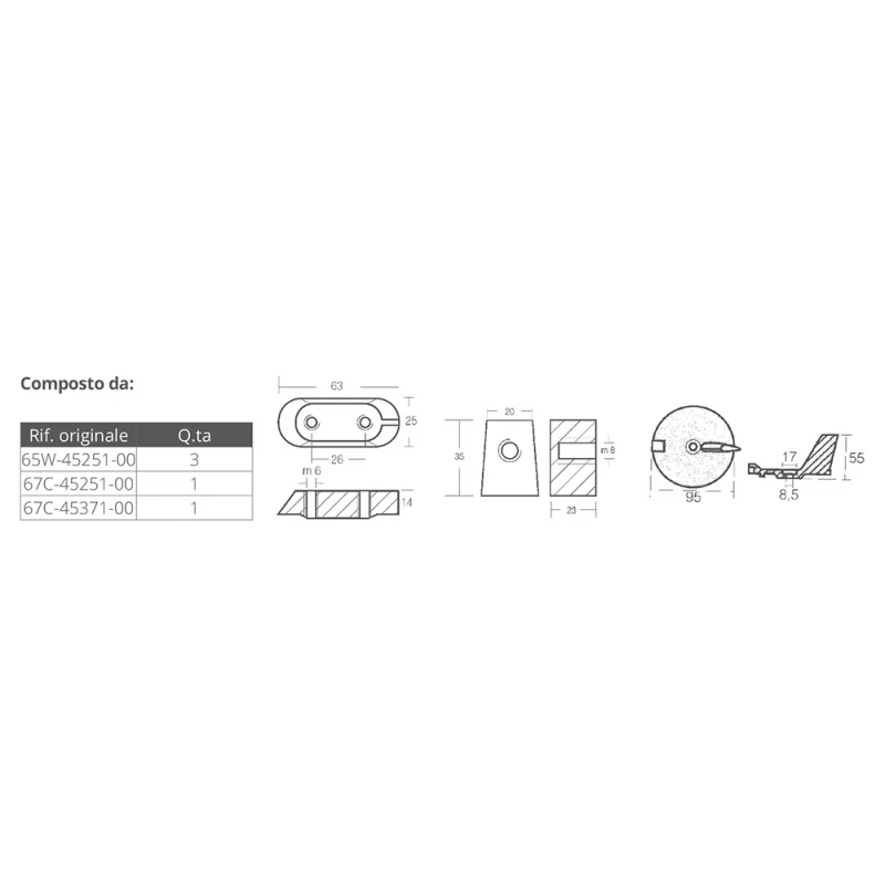 Tecnoseal Kit Alluminio Yamaha 40-60 Hp KITYAMAHA40-60AL - Image 2