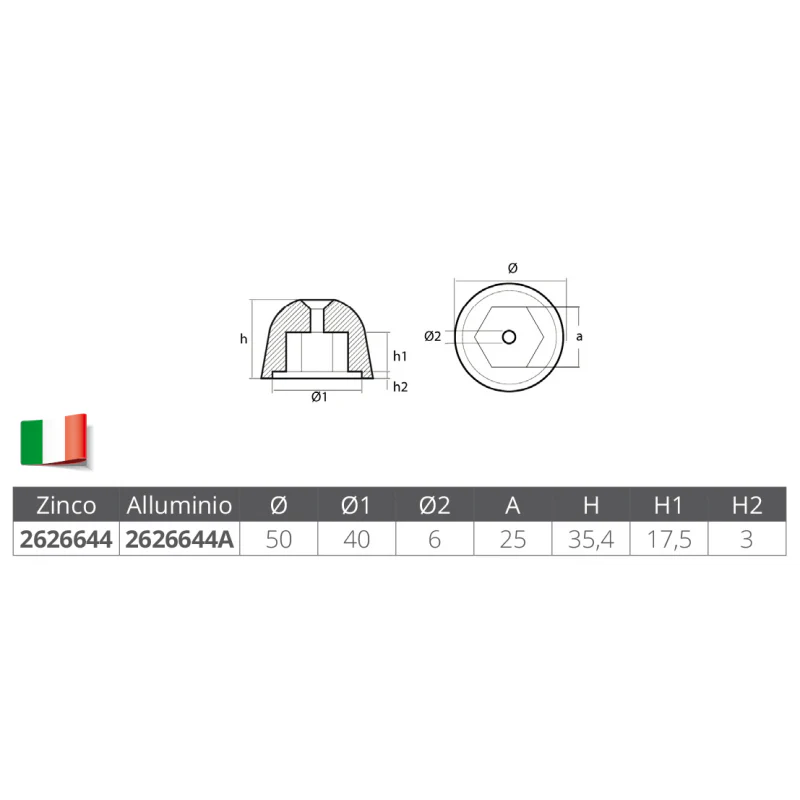 Tecnoseal Ogiva Side Power-Sleipner Alluminio 02481 - Image 2