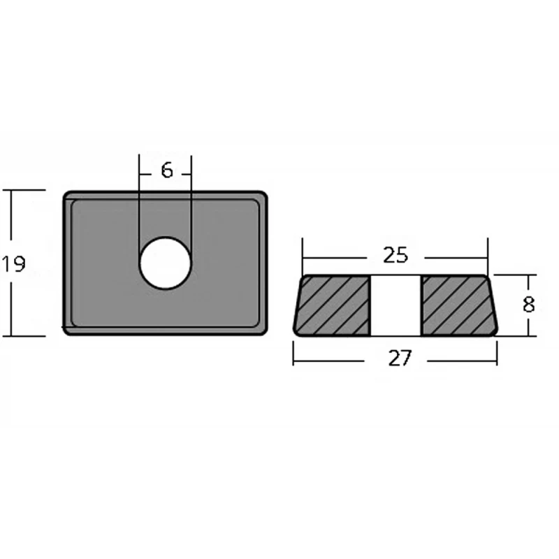 Tecnoseal Piastrina In Zinco 4-9.9 Hp 4T 00834 - Image 2