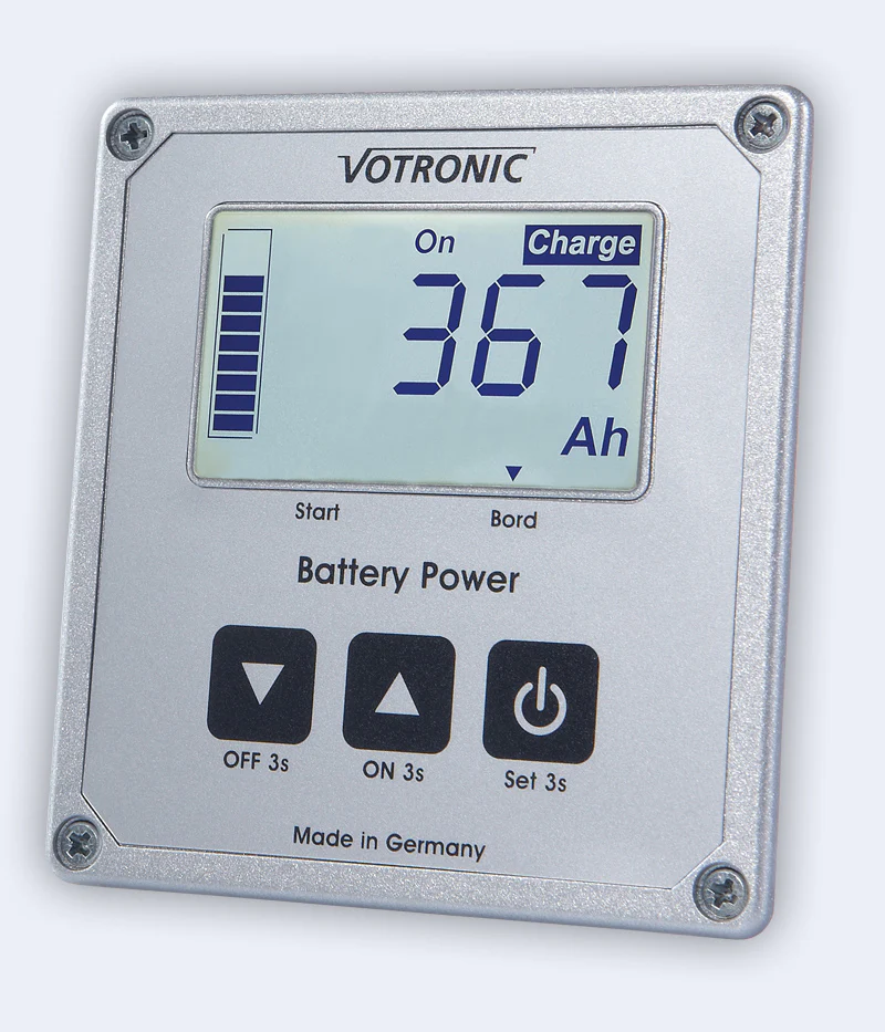 Votronic LCD battery computer 400 S Set completo di cinghia di messa a terra 75 mm